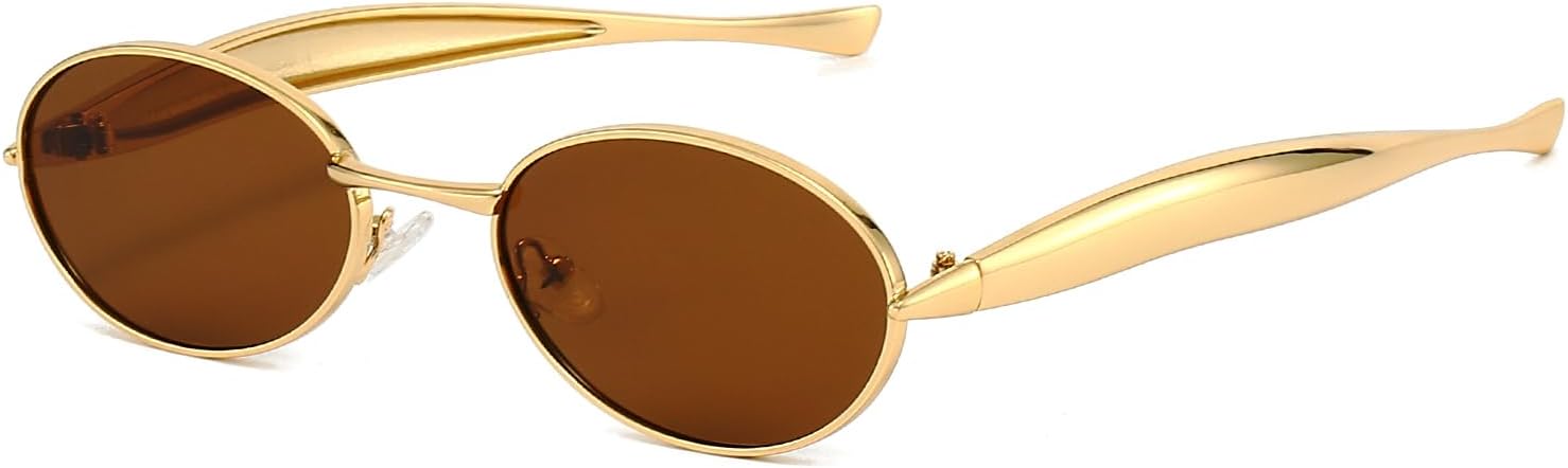 Ретро овальные солнцезащитные очки для женщин и мужчин в стиле 70-х, модные солнцезащитные очки-сардинки, золотистая металлическая оправа, защита от УФ-излучения UV400 SUNBSR, A2 Gold/Brown
Ретро овальные солнцезащитные очки для женщин и мужчин в стиле 70-х, модные солнцезащитные очки-сардинки, золотистая металлическая оправа, защита от УФ-излучения UV400 SUNBSR, A2 Gold/Brown