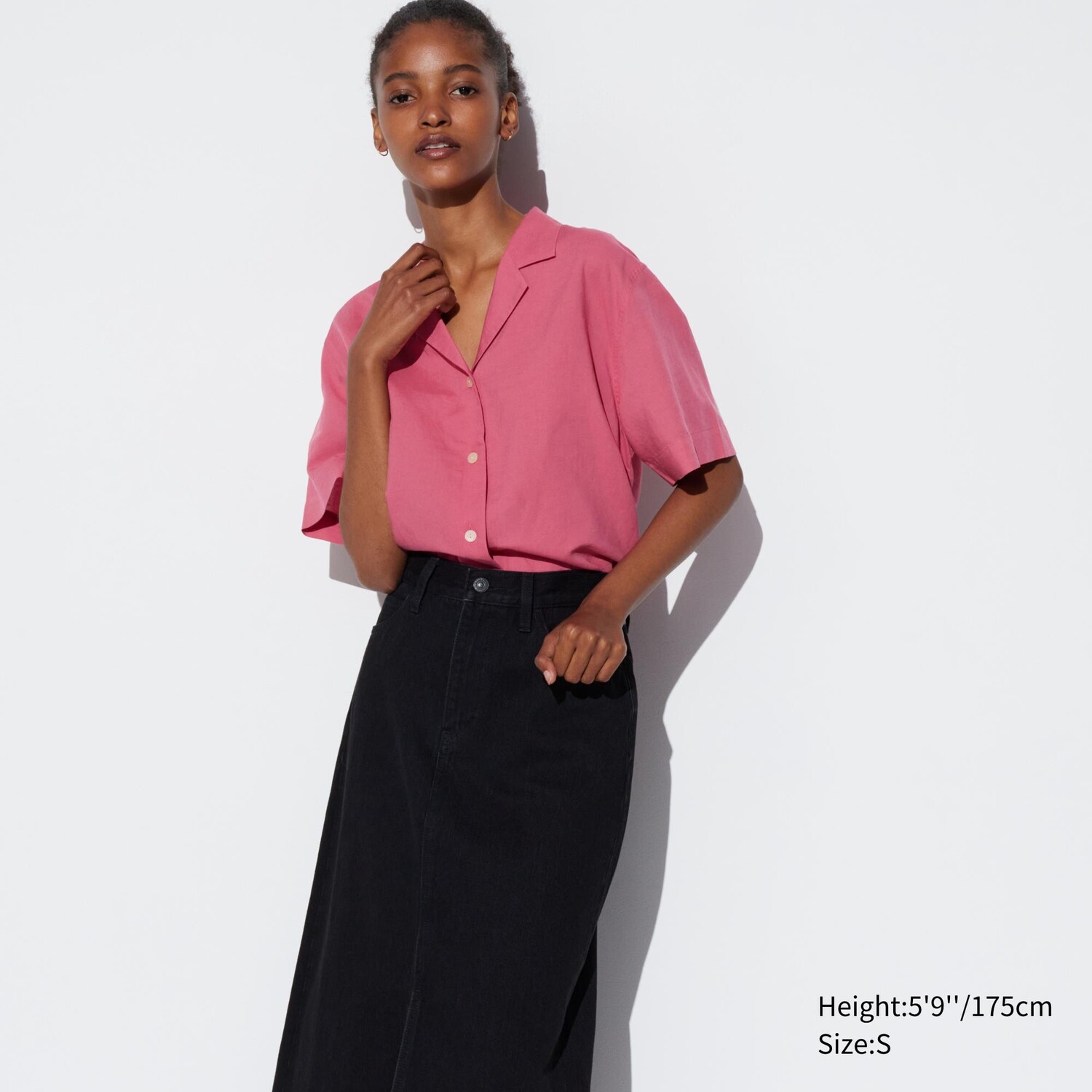 Рубашка из смесового льна с открытым воротником и короткими рукавами UNIQLO, розовый
Рубашка из смесового льна с открытым воротником и короткими рукавами UNIQLO, розовый
