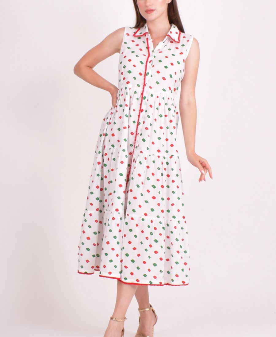 Женское хлопковое многоярусное платье миди Olinda RAAS, White
Женское хлопковое многоярусное платье миди Olinda RAAS, White