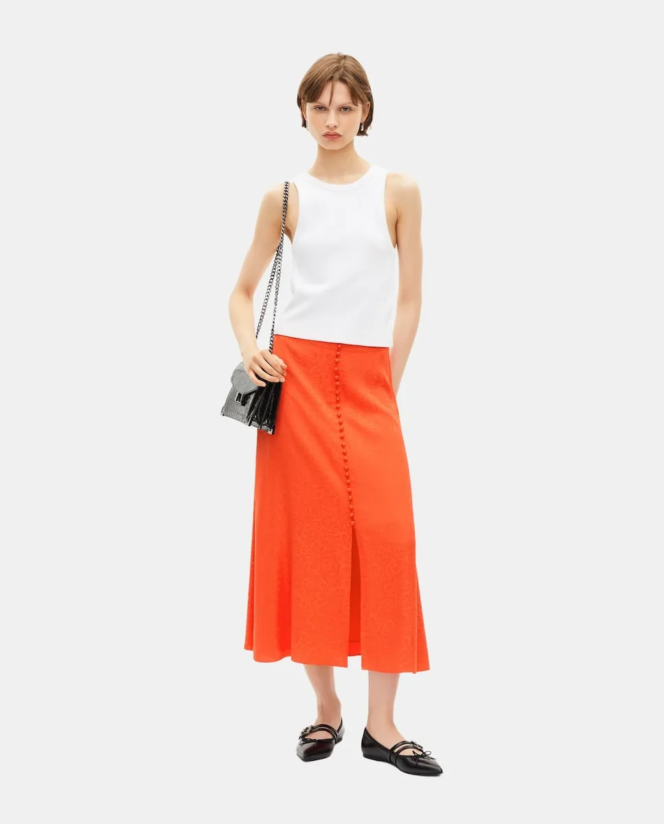 Длинная юбка из жаккарда с пуговицами The Kooples, оранжевый
Длинная юбка из жаккарда с пуговицами The Kooples, оранжевый