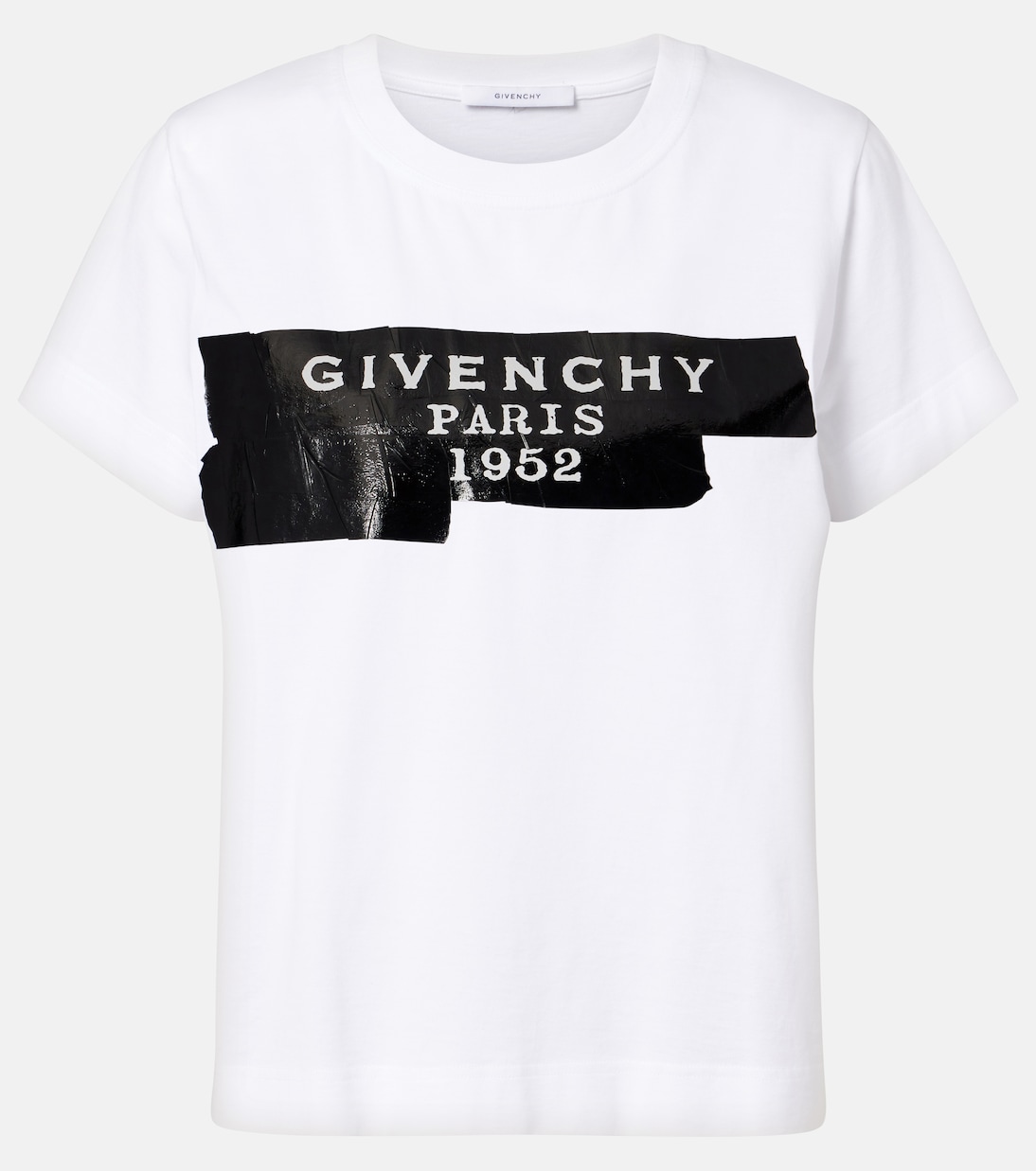 Футболка из хлопкового джерси с потертостями и принтом Givenchy, белый 
Футболка из хлопкового джерси с потертостями и принтом Givenchy, белый