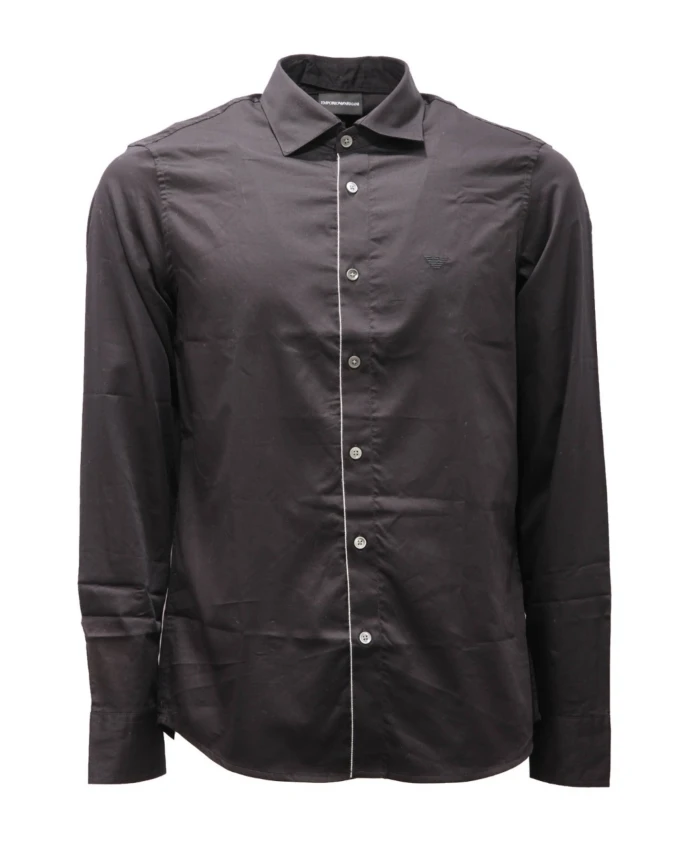 Хлопковая рубашка со съемным воротником Armani, черный
Хлопковая рубашка со съемным воротником Armani, черный