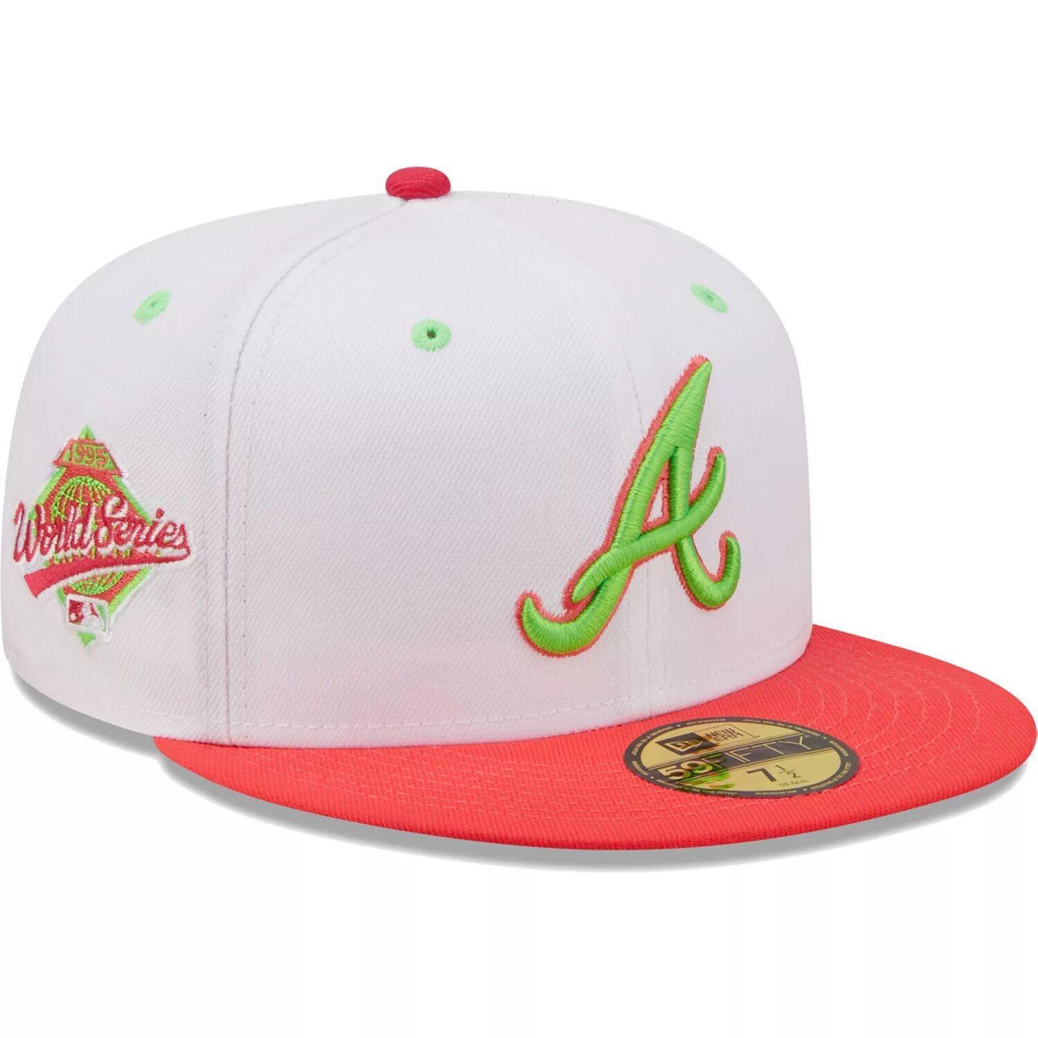 Мужская облегающая шляпа New Era White/Coral Atlanta Braves 1995 World Series Strawberry Lolli 59FIFTY
Мужская облегающая шляпа New Era White/Coral Atlanta Braves 1995 World Series Strawberry Lolli 59FIFTY