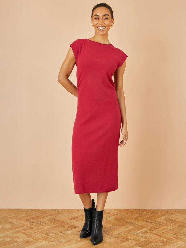 Вязаное платье миди с плиссированными рукавами и приталенным силуэтом Yumi, Burgundy
Вязаное платье миди с плиссированными рукавами и приталенным силуэтом Yumi, Burgundy