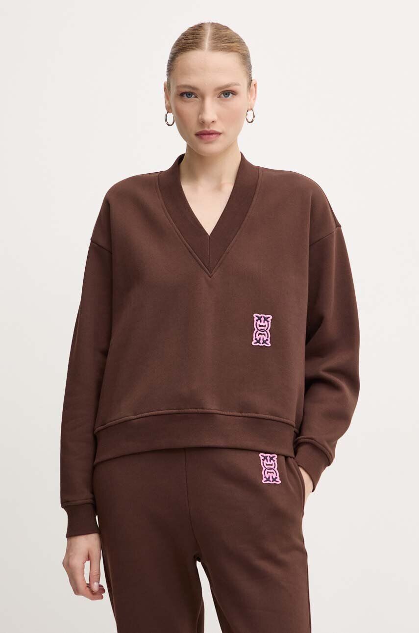 Хлопковая толстовка Pinko, коричневый
Хлопковая толстовка Pinko, коричневый