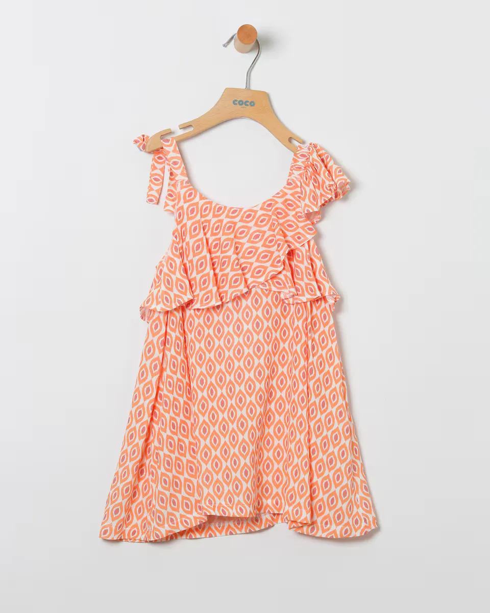 Платье для девочки с принтом и рюшами Coco Acqua, оранжевый
Платье для девочки с принтом и рюшами Coco Acqua, оранжевый