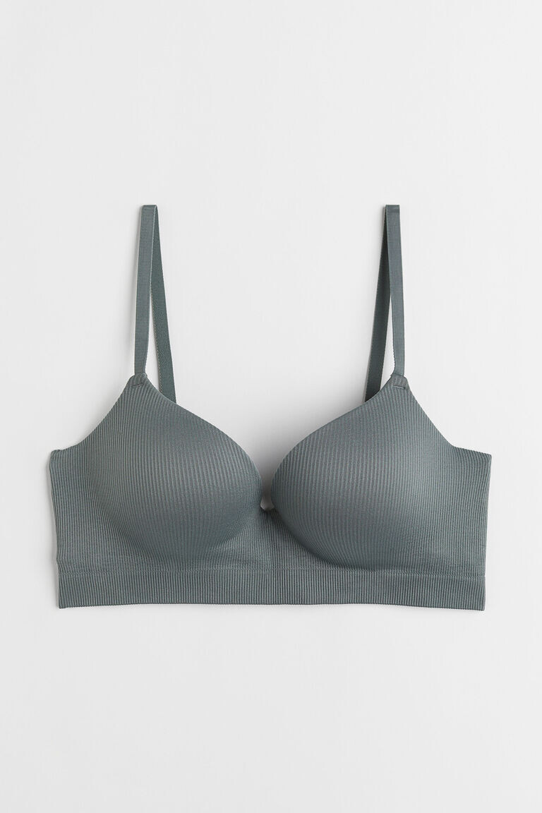 Бесшовный бюстгальтер суперпуш-ап H&M, серый
Бесшовный бюстгальтер суперпуш-ап H&M, серый
