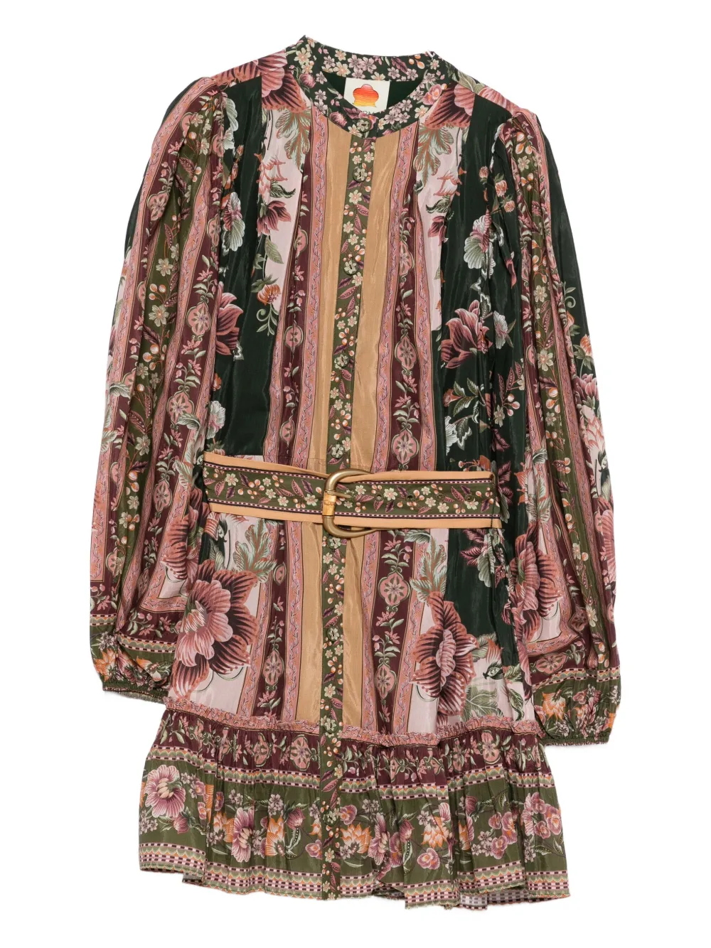 Платье с цветочным принтом и поясом FARM Rio, зеленый 
Платье с цветочным принтом и поясом FARM Rio, зеленый