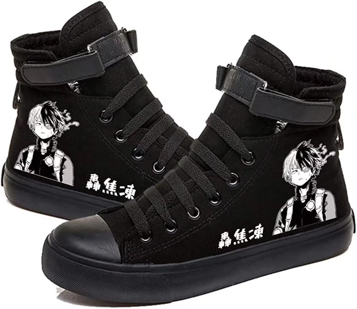Кроссовки аниме MHA унисекс из канвы, высокие на шнуровке, Бакуго Кацуки, Тодороки Схото, Хоукс, Даби Acefast Inc, черный
Кроссовки аниме MHA унисекс из канвы, высокие на шнуровке, Бакуго Кацуки, Тодороки Схото, Хоукс, Даби Acefast Inc, черный