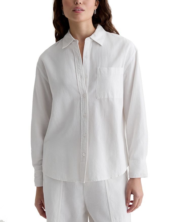 Элегантная рубашка Addison свободного кроя из смесового льна AG, белый
Элегантная рубашка Addison свободного кроя из смесового льна AG, белый