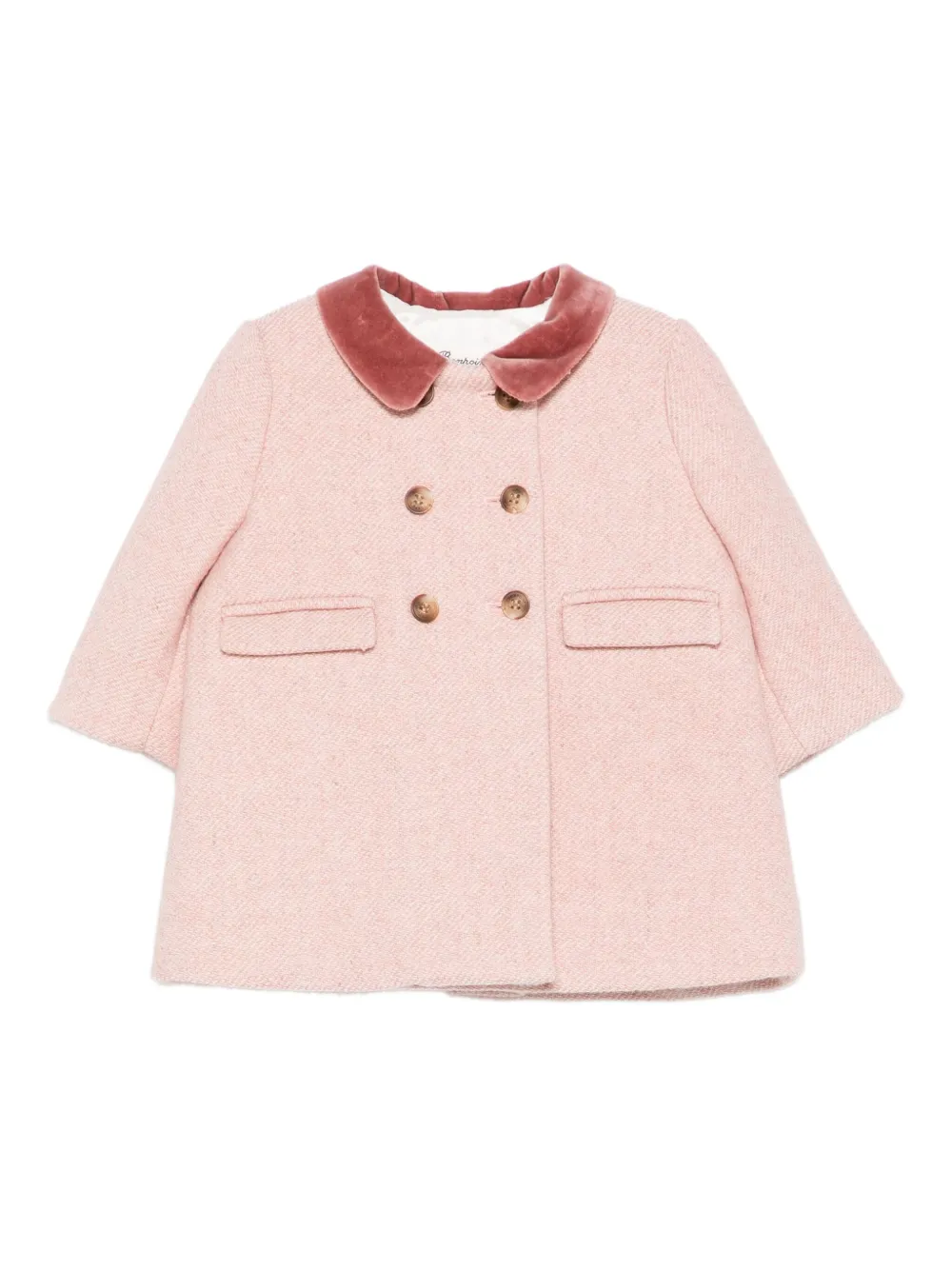 Пальто с узором в елочку Bonpoint, розовый