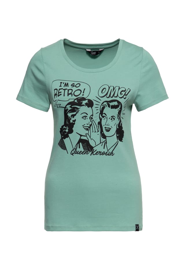 Футболка с ярким винтажным принтом спереди - Я такой ретро Queen Kerosin, зеленый
Футболка с ярким винтажным принтом спереди - Я такой ретро Queen Kerosin, зеленый