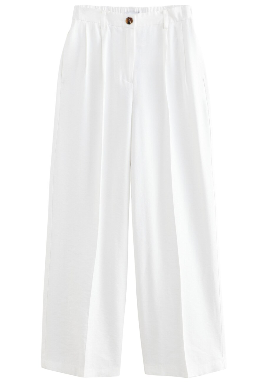Широкие брюки со складками спереди Next, белый
Широкие брюки со складками спереди Next, белый