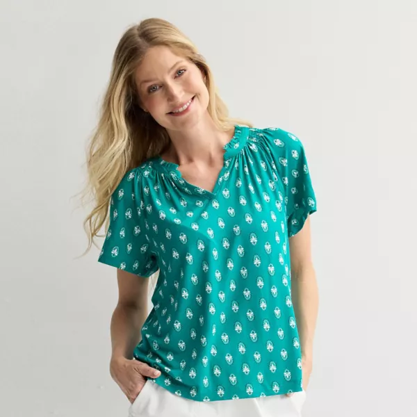 Женская блузка с регланом и сборкой Croft & Barrow, цвет green simple foulard
Женская блузка с регланом и сборкой Croft & Barrow, цвет green simple foulard