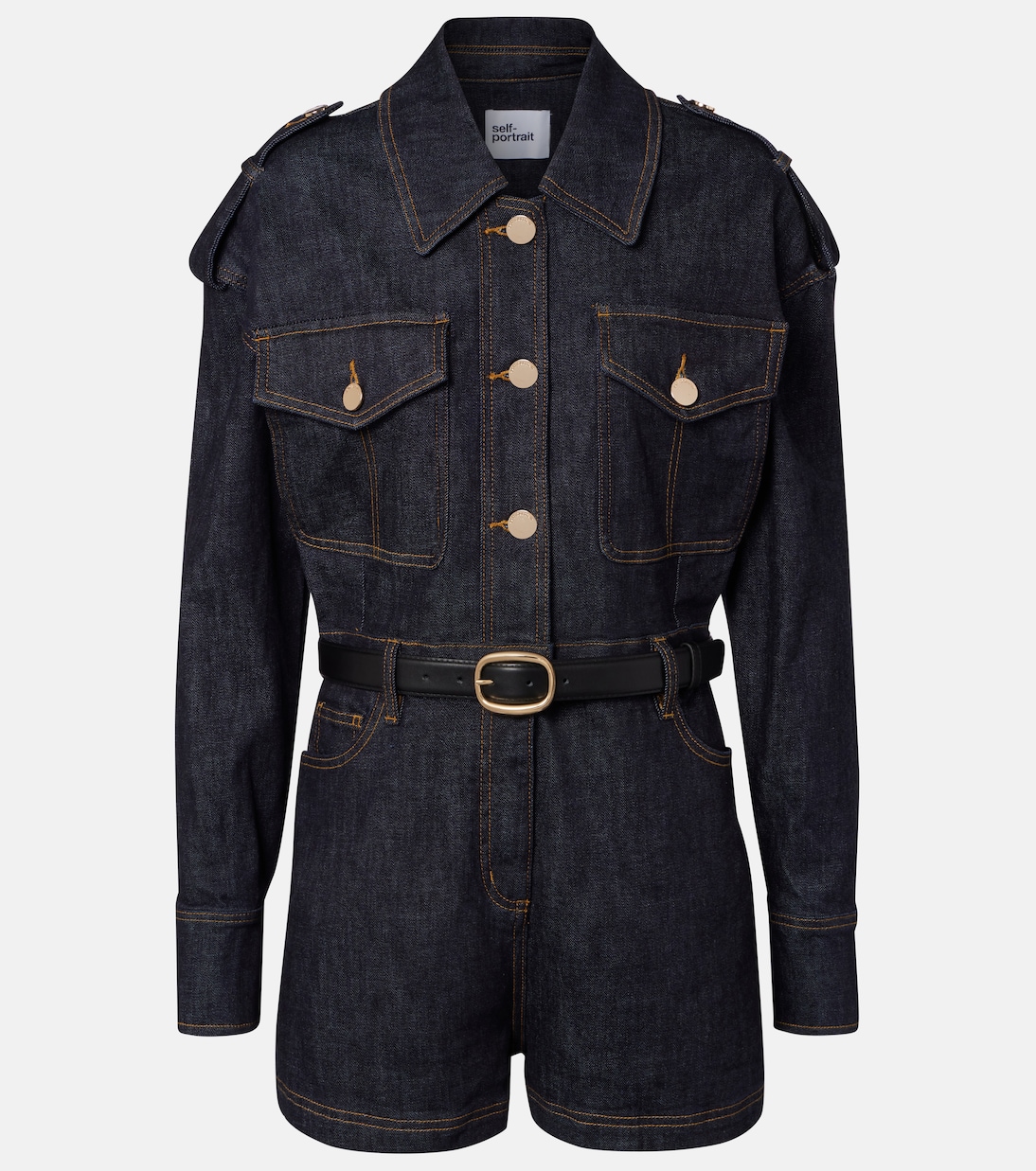 Джимовый ромпер Self-Portrait, синий
Джимовый ромпер Self-Portrait, синий