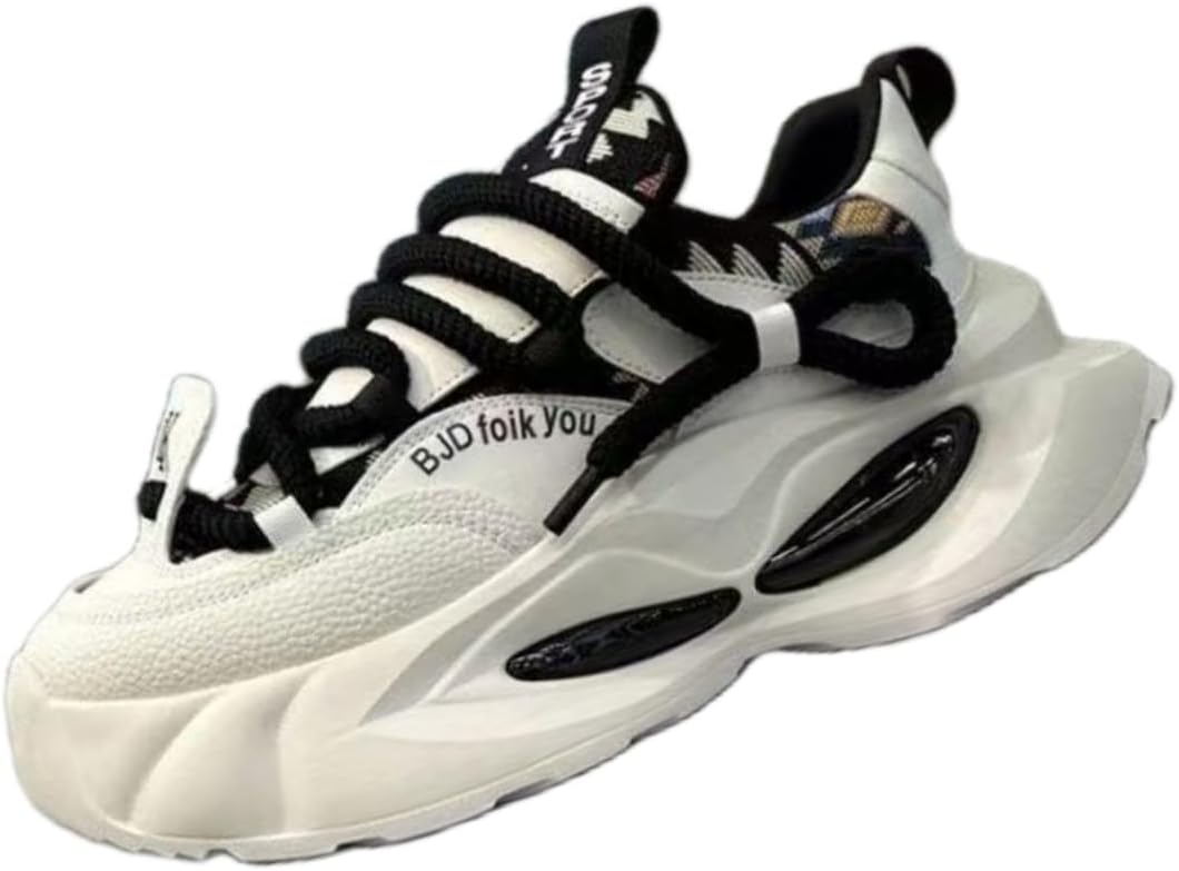 Мужские спортивные кроссовки с толстой подошвой - дышащий сетчатый материал - противоскользящие и прочные - подходят для улицы и повседневного использования Fmshi, белый/черный
Мужские спортивные кроссовки с толстой подошвой - дышащий сетчатый материал - противоскользящие и прочные - подходят для улицы и повседневного использования Fmshi, белый/черный