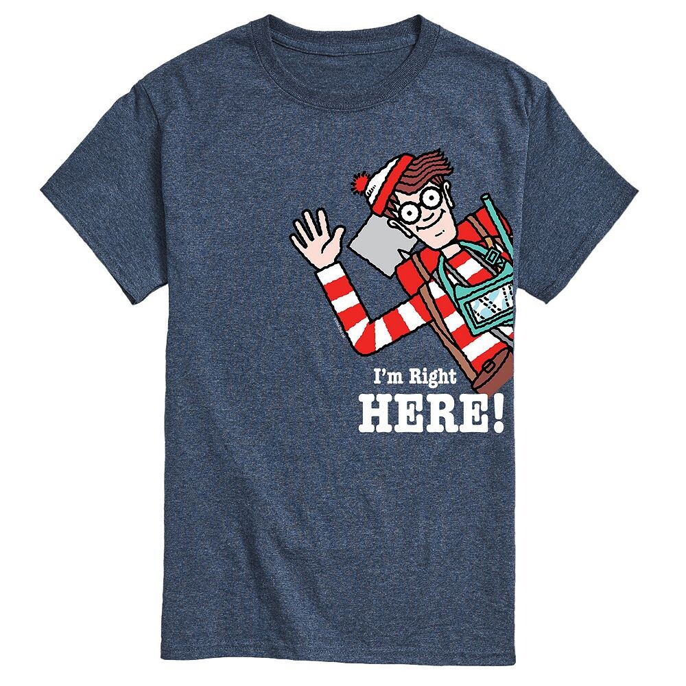 Мужская футболка с графическим рисунком «Where's Waldo I'm Right Here» Licensed Character, цвет Heather Blue
Мужская футболка с графическим рисунком «Where's Waldo I'm Right Here» Licensed Character, цвет Heather Blue