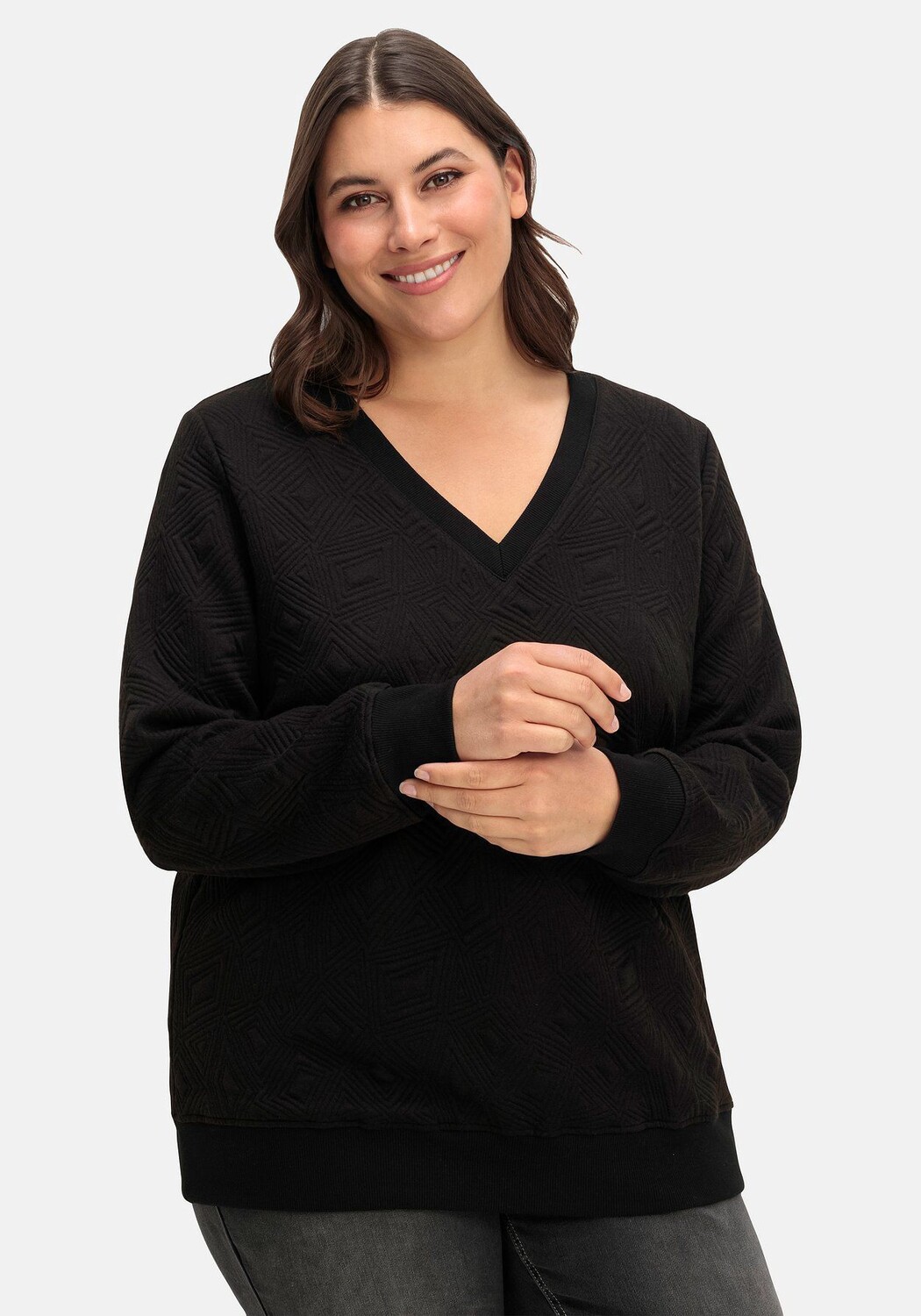 Стеганая толстовка с V-образным вырезом Sheego, черный
Стеганая толстовка с V-образным вырезом Sheego, черный