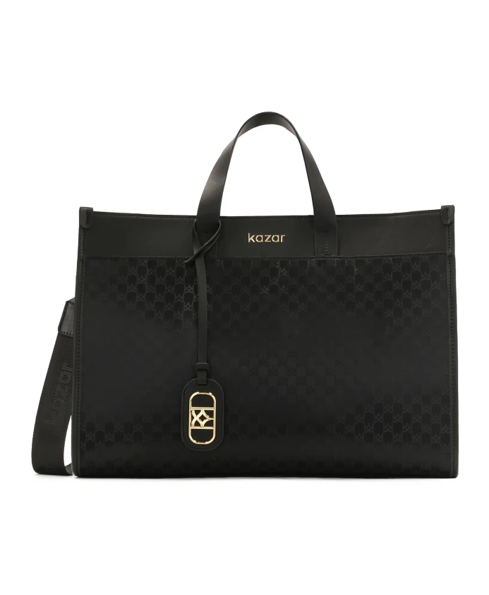 Большая сумка из ткани и натуральной кожи. Kazar, черный
Большая сумка из ткани и натуральной кожи. Kazar, черный