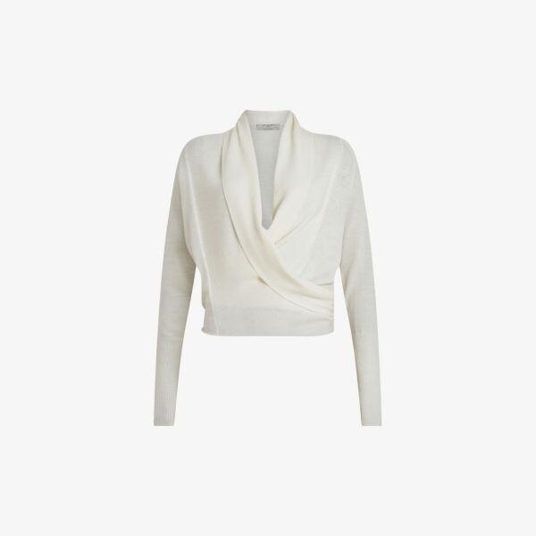 Кардиган Wasson из мериносовой шерсти с драпировкой Allsaints, белый
Кардиган Wasson из мериносовой шерсти с драпировкой Allsaints, белый