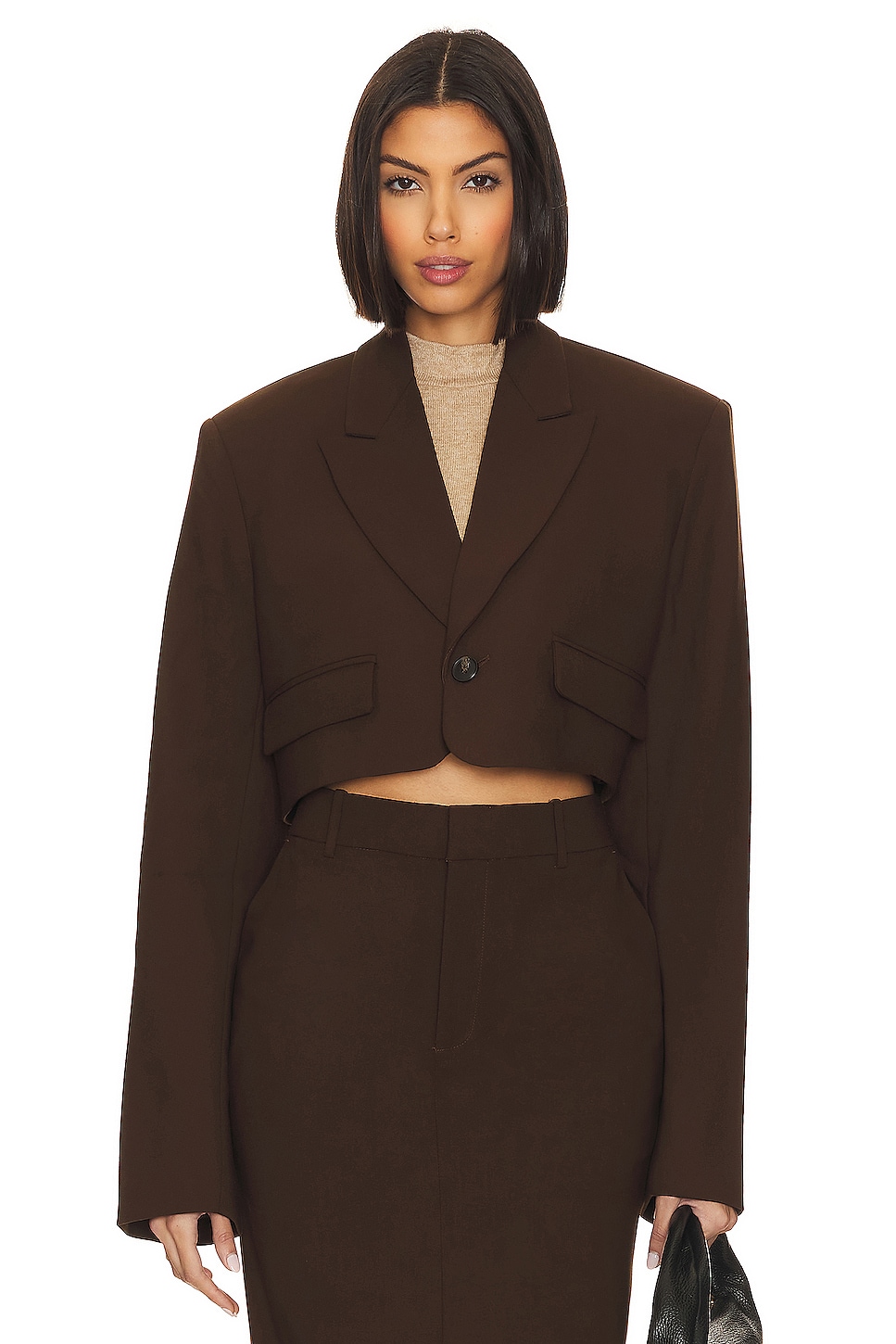 Укороченный блейзер Grlfrnd, коричневый
Укороченный блейзер Grlfrnd, коричневый