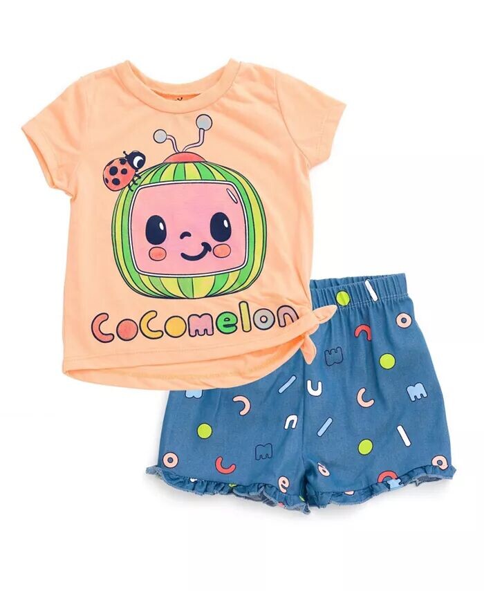 Комплект одежды из футболки и шорт JJ для маленьких девочек Cocomelon, оранжевый
Комплект одежды из футболки и шорт JJ для маленьких девочек Cocomelon, оранжевый