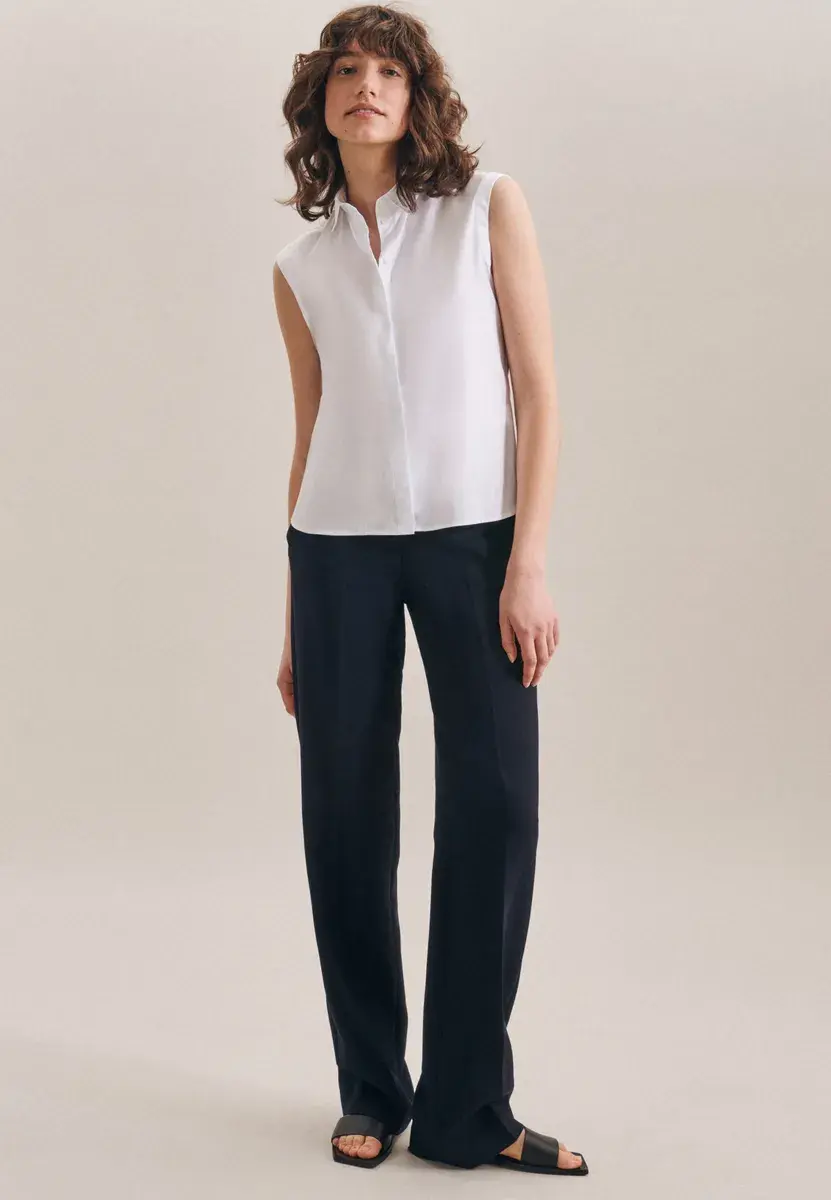 Блузка-рубашка seidensticker "Черная роза", без воротника, однотонная, белый
Блузка-рубашка seidensticker "Черная роза", без воротника, однотонная, белый