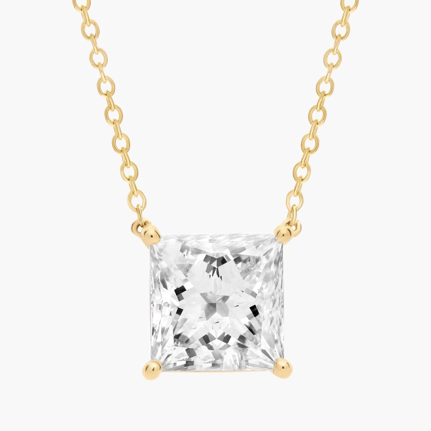 Подвеска с выращенным в лаборатории бриллиантом-солитером огранки «принцесса» из желтого золота 14 карат (3 карата, двойной огранки — FG / VS2-SI1) Blue Nile
Подвеска с выращенным в лаборатории бриллиантом-солитером огранки «принцесса» из желтого золота 14 карат (3 карата, двойной огранки — FG / VS2-SI1) Blue Nile