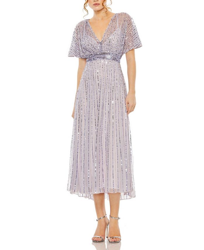 Платье с коротким рукавом и декором, силуэт A-line Mac Duggal, фиолетовый
Платье с коротким рукавом и декором, силуэт A-line Mac Duggal, фиолетовый