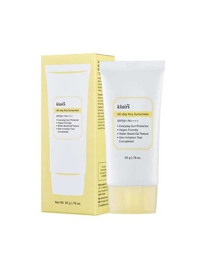 Воздушный солнцезащитный крем на весь день SPF50+ PA++++, солнцезащитный крем, 50 г Klairs
Воздушный солнцезащитный крем на весь день SPF50+ PA++++, солнцезащитный крем, 50 г Klairs