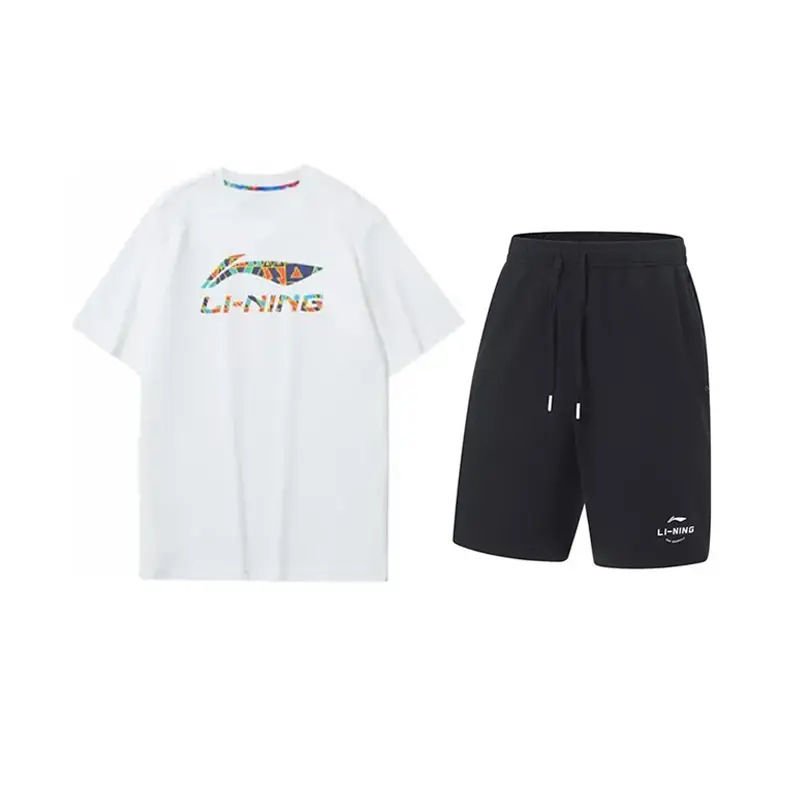 LiNing Повседневная спортивная одежда унисекс, белый short-sleeved shirt+черный sweatpants
LiNing Повседневная спортивная одежда унисекс, белый short-sleeved shirt+черный sweatpants