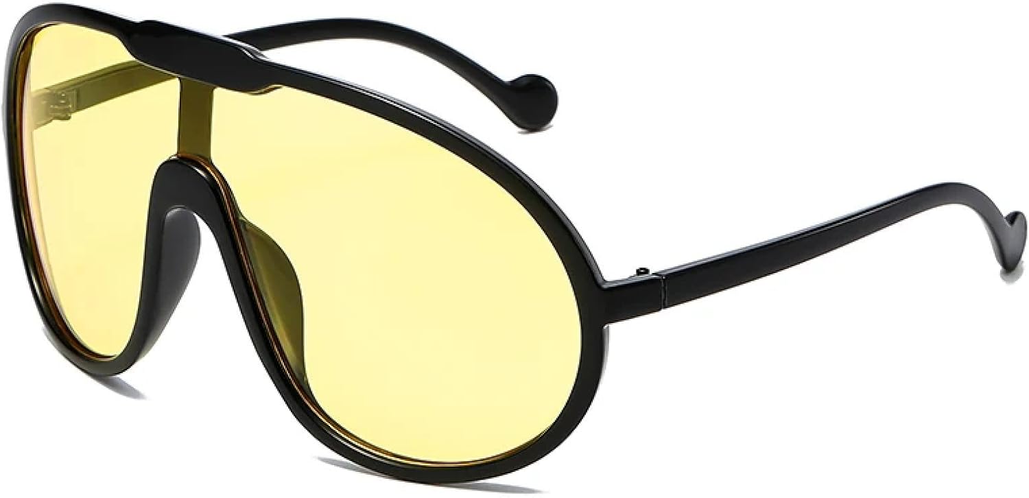 Модные солнцезащитные очки большого размера для женщин в стиле панк, с крупной оправой, винтажные, для велосипедистов, ретро, с градиентным покрытием, защита от УФ-излучения UV400 TVTBBVV, Yellow
Модные солнцезащитные очки большого размера для женщин в стиле панк, с крупной оправой, винтажные, для велосипедистов, ретро, с градиентным покрытием, защита от УФ-излучения UV400 TVTBBVV, Yellow