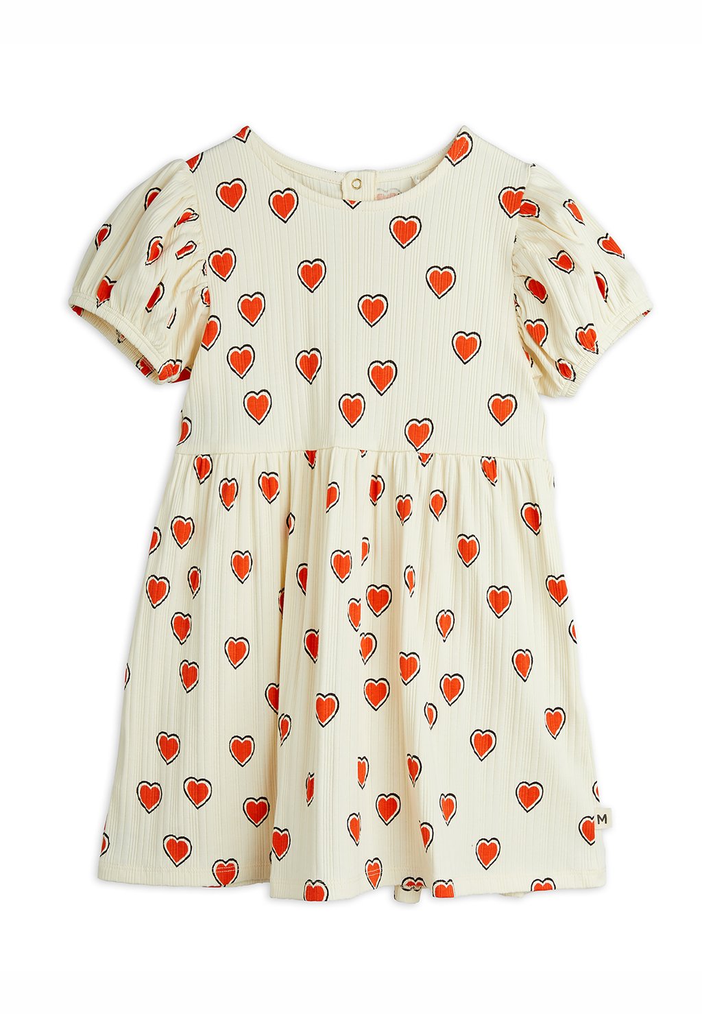 Платье из джерси OUTLINED HEARTS DRESS Mini Rodini, слоновая кость