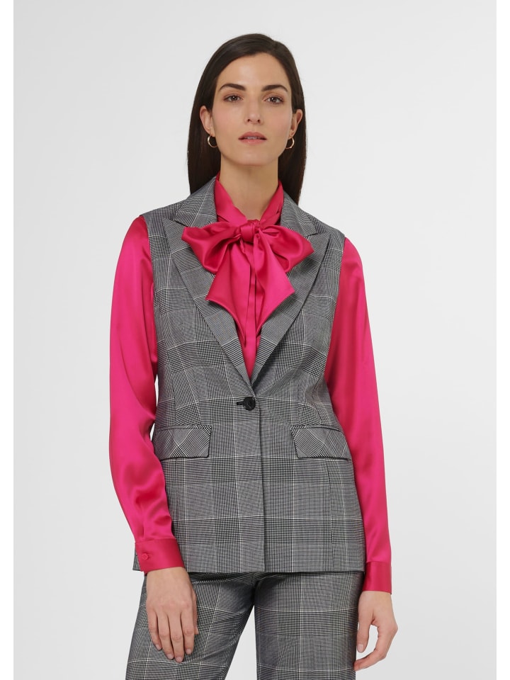 MADELEINE Классический и элегантный жилет в клетку «глен-клет» черно-белого цвета
MADELEINE Классический и элегантный жилет в клетку «глен-клет» черно-белого цвета