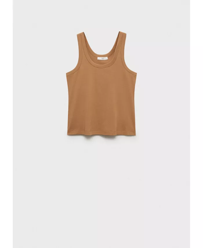 Женский хлопковый топ на бретелях MANGO, желтый 
Женский хлопковый топ на бретелях MANGO, желтый