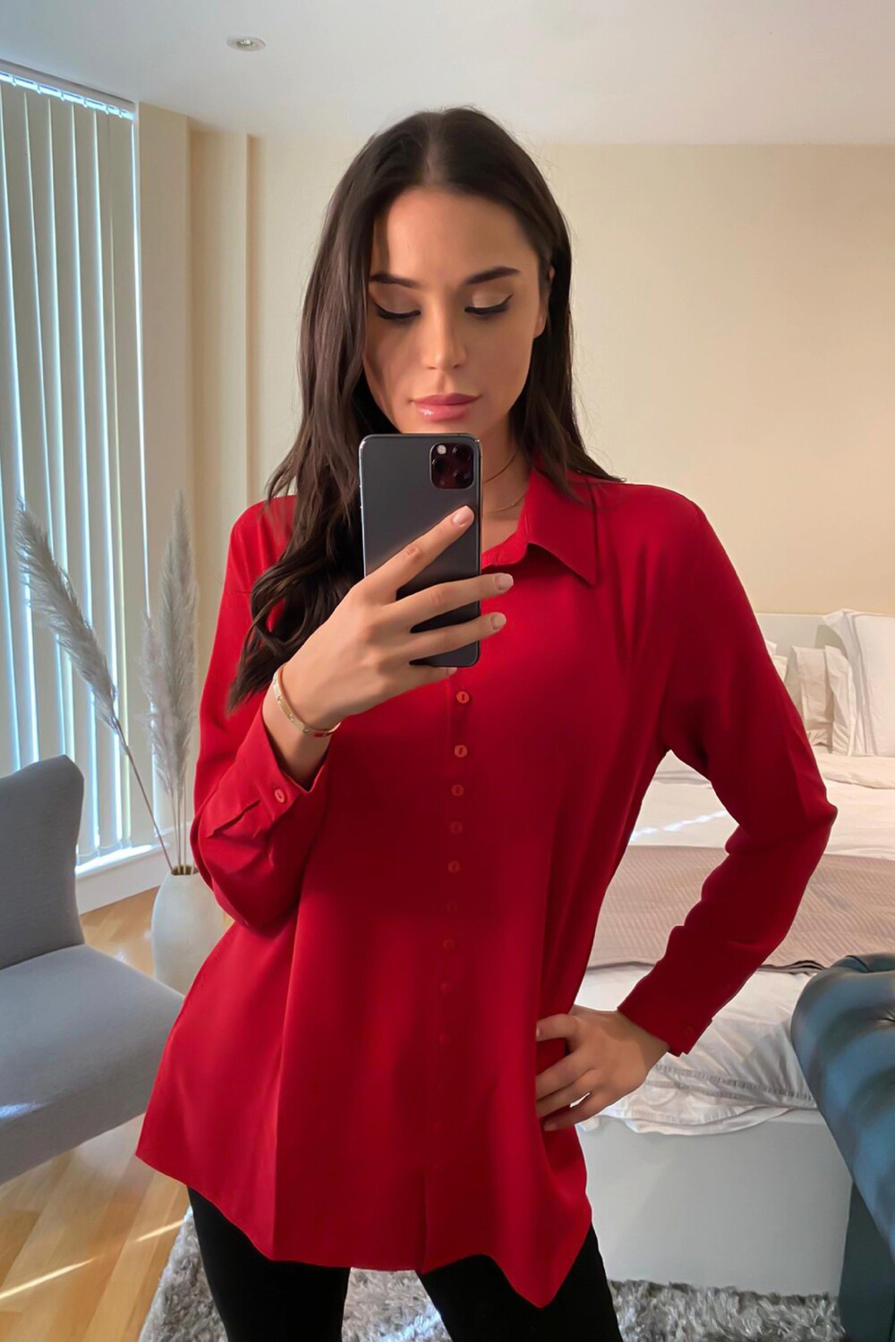 Топ-рубашка свободного кроя с длинными рукавами HOXTON GAL, красный
Топ-рубашка свободного кроя с длинными рукавами HOXTON GAL, красный