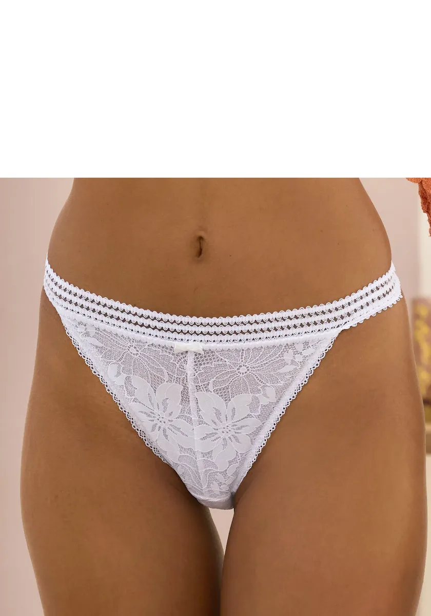 Стринги LASCANA из жаккардового цветочного кружева, белый
Стринги LASCANA из жаккардового цветочного кружева, белый