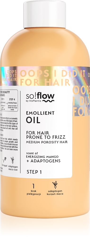 Смягчающее масло для волос средней пористости, увлажняющее масло для вьющихся волос So!Flow, 150 мл
Смягчающее масло для волос средней пористости, увлажняющее масло для вьющихся волос So!Flow, 150 мл