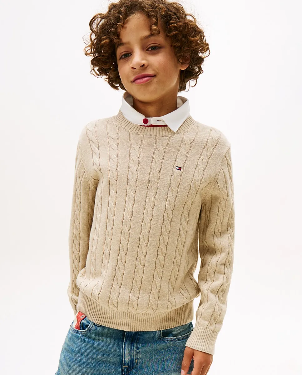 Детский свитер с косами и круглым вырезом Tommy Hilfiger, бежевый
Детский свитер с косами и круглым вырезом Tommy Hilfiger, бежевый