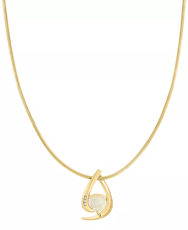 Ожерелье с подвеской Effy длиной 18 дюймов из стерлингового серебра с 14-каратным золотом, эфиопским опалом (1-5/8) и бриллиантом (1/20 карата). Effy Collection, opal
Ожерелье с подвеской Effy длиной 18 дюймов из стерлингового серебра с 14-каратным золотом, эфиопским опалом (1-5/8) и бриллиантом (1/20 карата). Effy Collection, opal