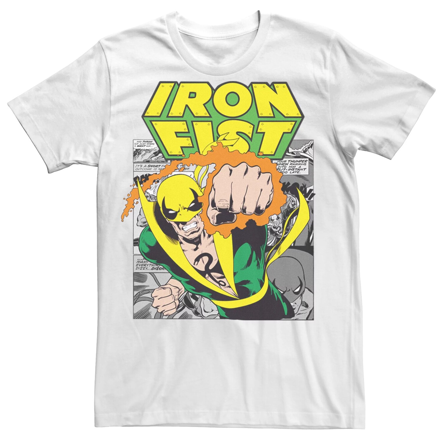 Мужская футболка с рисунком в стиле ретро комиксов Marvel Iron Fist Punch Licensed Character
Мужская футболка с рисунком в стиле ретро комиксов Marvel Iron Fist Punch Licensed Character