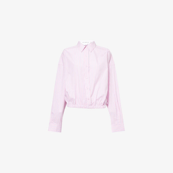 Рубашка Good American полосатая хлопковая поплиновая, бело-розовый
Рубашка Good American полосатая хлопковая поплиновая, бело-розовый