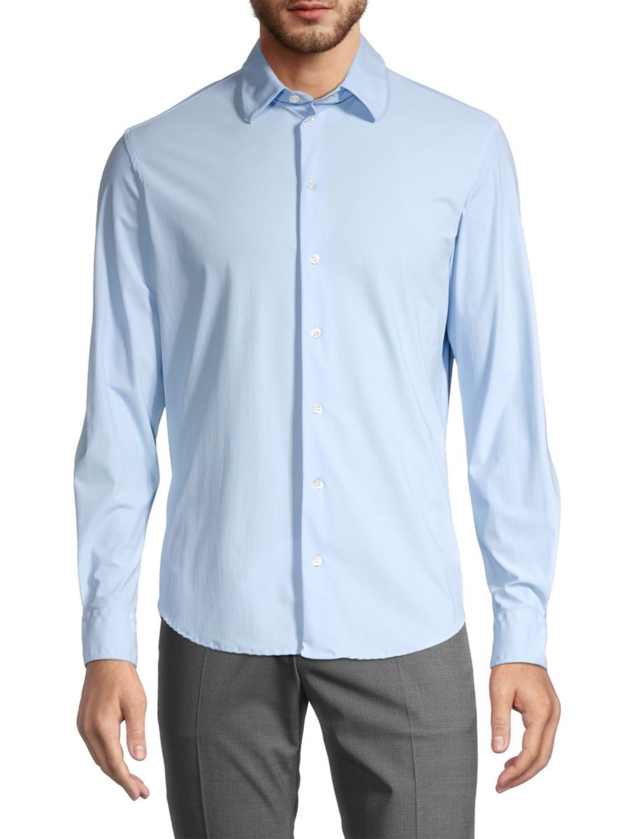 Рубашка из хлопкового поплина на пуговицах Emporio Armani, синий
Рубашка из хлопкового поплина на пуговицах Emporio Armani, синий