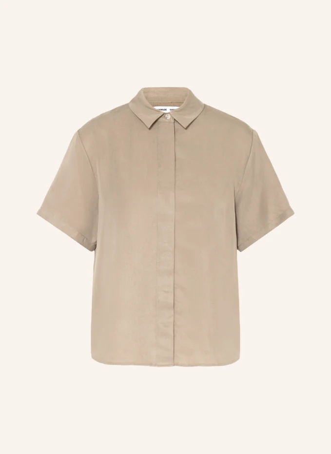 Рубашка-блузка мина Samsøe Samsøe, хаки 
Рубашка-блузка мина Samsøe Samsøe, хаки