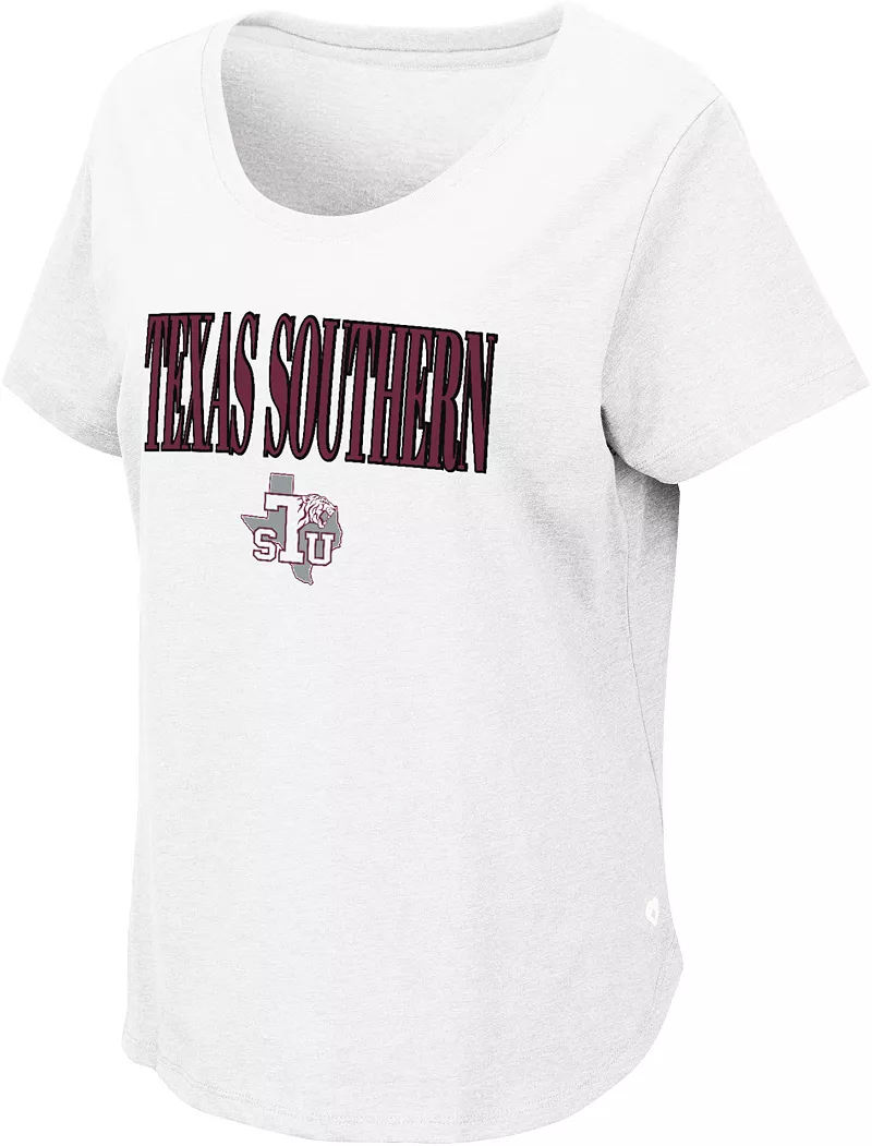 Женская белая футболка Colosseum Texas Southern Tigers
Женская белая футболка Colosseum Texas Southern Tigers
