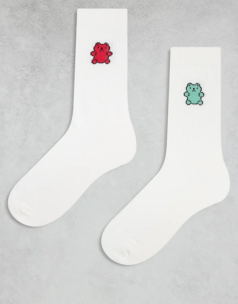 ASOS DESIGN 2 Пары носков с принтом мармеладных мишек белого цвета
ASOS DESIGN 2 Пары носков с принтом мармеладных мишек белого цвета