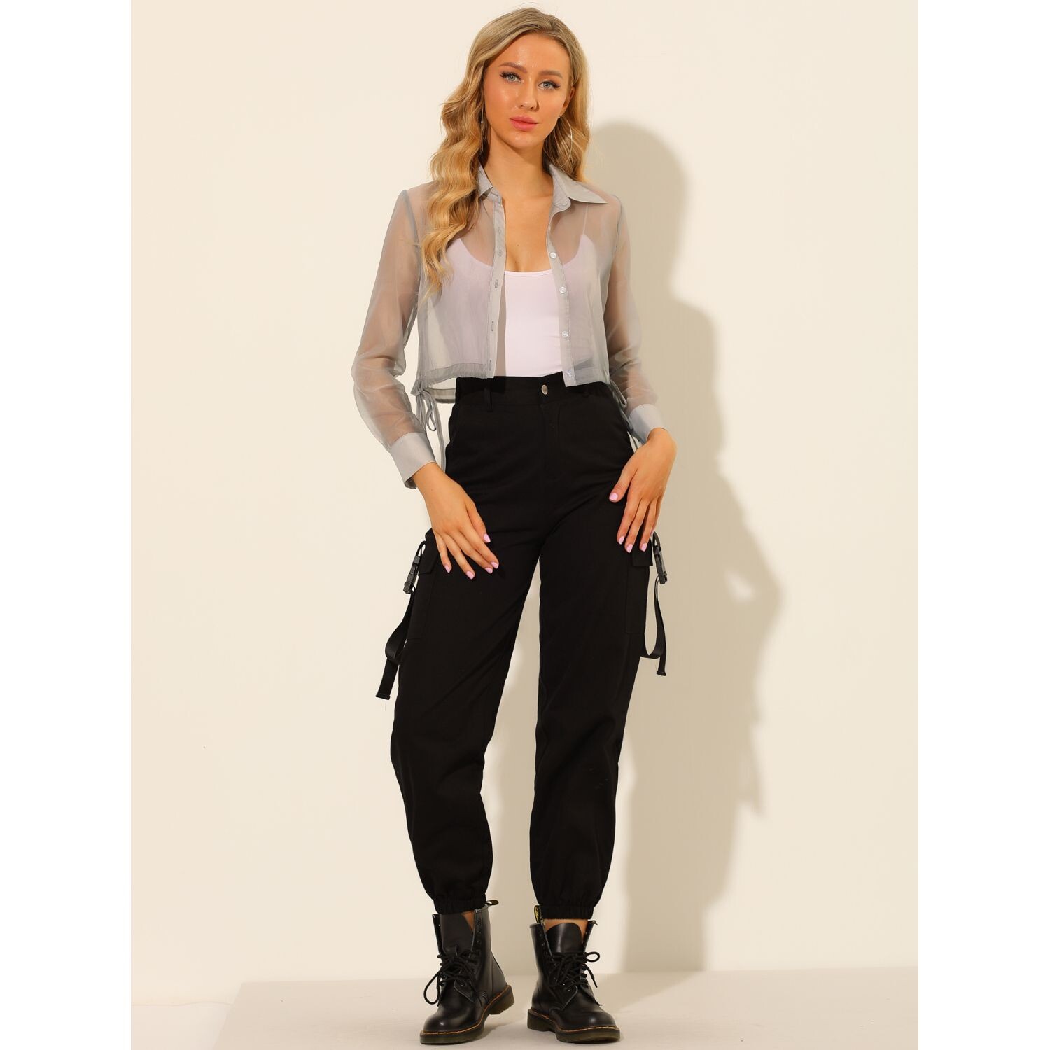 Женская прозрачная верхняя куртка с длинными рукавами и завязками на пуговицах, укороченная сетчатая прозрачная куртка ALLEGRA K, черный
Женская прозрачная верхняя куртка с длинными рукавами и завязками на пуговицах, укороченная сетчатая прозрачная куртка ALLEGRA K, черный