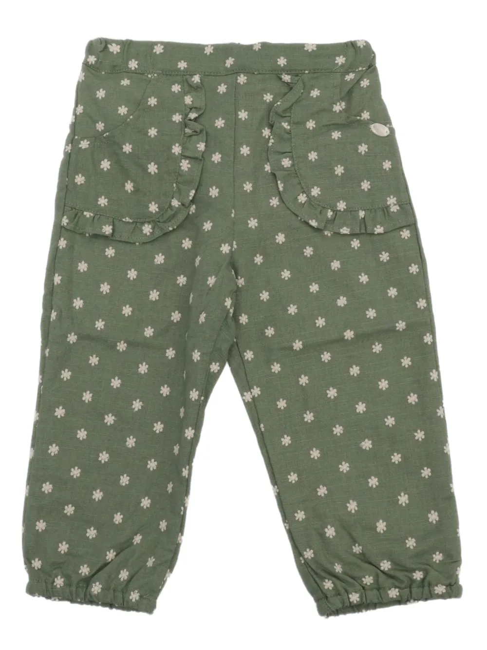 Брюки с оборками и цветочным принтом Tartine Et Chocolat, зеленый
Брюки с оборками и цветочным принтом Tartine Et Chocolat, зеленый