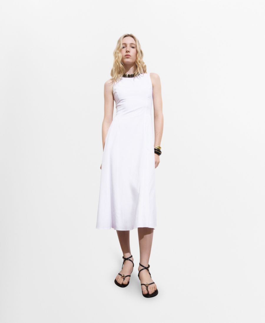 Женское расклешенное платье миди MANGO, White
Женское расклешенное платье миди MANGO, White