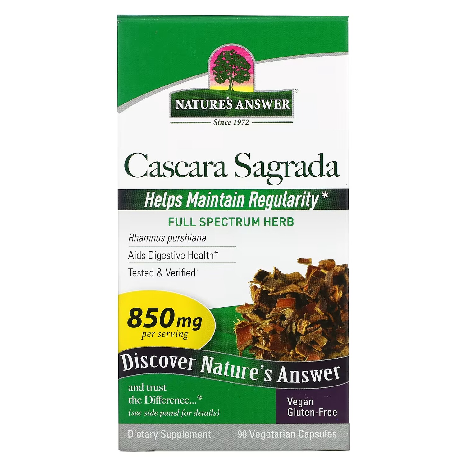 Каскара Саграда Nature's Answer 850 мг, 90 капсул
Каскара Саграда Nature's Answer 850 мг, 90 капсул